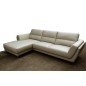 Canapé d'angle en cuir buffle italien de luxe 5 places COSTES gris clair, angle gauche, Gris clair pastel Canapé d'angle en cuir buffle italien de luxe 5 places COSTES gris clair, angle gauche, Gris clair pastel