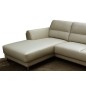 Canapé d'angle en cuir buffle italien de luxe 5 places COSTES gris clair, angle gauche, Gris clair pastel Canapé d'angle en cuir buffle italien de luxe 5 places COSTES gris clair, angle gauche, Gris clair pastel