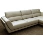 Canapé d'angle en cuir buffle italien de luxe 5 places COSTES, gris clair, angle droit, Gris clair pastel Canapé d'angle en cuir buffle italien de luxe 5 places COSTES, gris clair, angle droit, Gris clair pastel