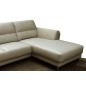 Canapé d'angle en cuir buffle italien de luxe 5 places COSTES, gris clair, angle droit, Gris clair pastel Canapé d'angle en cuir buffle italien de luxe 5 places COSTES, gris clair, angle droit, Gris clair pastel