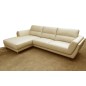 Canapé d'angle en cuir buffle italien de luxe 5 places COSTES beige, angle gauche