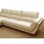 Canapé d'angle en cuir buffle italien de luxe 5 places COSTES beige, angle gauche
