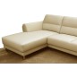 Canapé d'angle en cuir buffle italien de luxe 5 places COSTES beige, angle gauche