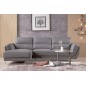 Canapé d'angle en cuir buffle italien de luxe 5 places COSTES moka, angle gauche Canapé d'angle en cuir buffle italien de luxe 5 places COSTES moka, angle gauche