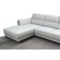 Canapé d'angle en cuir buffle italien de luxe 5 places COSTES blanc, angle gauche
