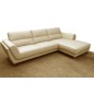 Canapé d'angle en cuir buffle italien de luxe 5 places COSTES, beige, angle droit Canapé d'angle en cuir buffle italien de luxe 5 places COSTES, beige, angle droit
