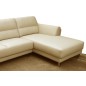 Canapé d'angle en cuir buffle italien de luxe 5 places COSTES, beige, angle droit Canapé d'angle en cuir buffle italien de luxe 5 places COSTES, beige, angle droit