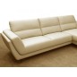 Canapé d'angle en cuir buffle italien de luxe 5 places COSTES, beige, angle droit Canapé d'angle en cuir buffle italien de luxe 5 places COSTES, beige, angle droit