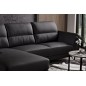 Canapé d'angle en cuir buffle italien de luxe 5 places COSTES noir, angle gauche