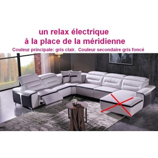 2ème paiement de commande: Canapé d'angle relax électrique cuir buffle italien luxe, sur mesure personnalisé: un relax à la plac