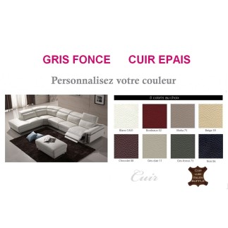 Récapitulatif de la commande: Canapé d'angle relax en cuir EPAIS buffle italien de luxe RELAXINO, canapé personnalisée, angle ga