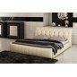 Lit en cuir italien de luxe CAMILLE, écru, 160x200 Lit en cuir italien de luxe CAMILLE, écru, 160x200