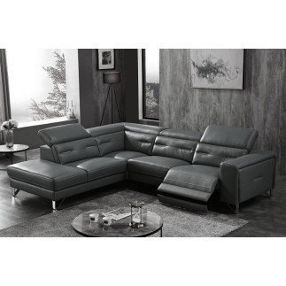 2eme paiement de la commande canapé d'angle avec un relax électrique en cuir de buffle italien de luxe 6 places revolax noir, an