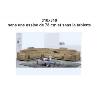 Recapitulatif de la commande sur mesure personnalisée: Canapé d'angle en cuir buffle italien de luxe LONDRES beige sur mesure, 3