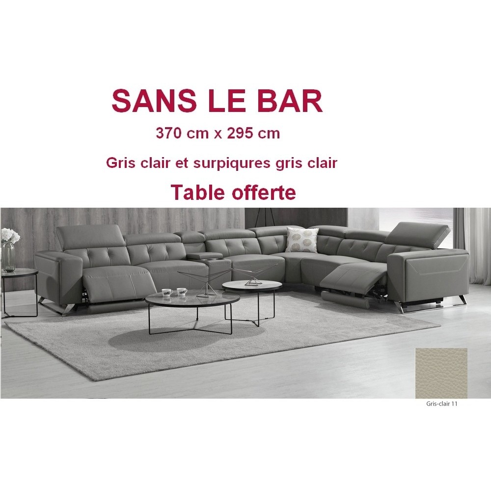 2eme paiement de la commande: Canapé d'angle avec 2 relax électriques en cuir de buffle italien de luxe, 8 places MONACO SANS LE 2eme paiement de la commande: Canapé d'angle avec 2 relax électriques en cuir de buffle italien de luxe, 8 places MONACO SANS LE