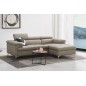 Canapé d'angle en cuir italien de luxe 5 places DILO, beige, angle droit