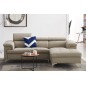 Canapé d'angle en cuir italien de luxe 5 places DILO, beige, angle droit