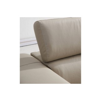 Canapé d'angle en cuir italien de luxe 5 places DILO, beige, angle droit