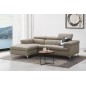 - Canapé d'angle en cuir italien de luxe 5 places DILO, beige, angle gauche