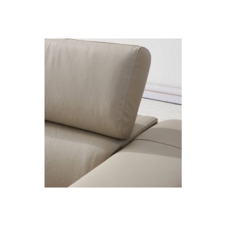 - Canapé d'angle en cuir italien de luxe 5 places DILO, beige, angle gauche