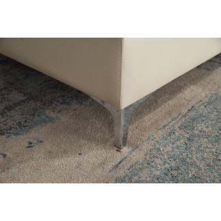 - Canapé d'angle en cuir italien de luxe 5 places DILO, beige, angle gauche