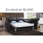 Canapé d'angle convertible en cuir de buffle italien de luxe 5 places ANTHONY, BLANC, angle droit, angle gauche