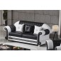 Ensemble canapé 3 places et 2 places et fauteuil en cuir italien cachette LUXOR, noir et blanc Ensemble canapé 3 places et 2 places et fauteuil en cuir italien cachette LUXOR, noir et blanc
