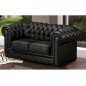 Récapitulatif: Canapé CHESTERFIELD II, 3 places en cuir haut de gamme italien. Canapé 3 places Noir N°366 - Casanoti, 6x sans fr