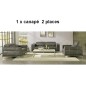 Canapé 2 places en cuir italien buffle VEGA, gris foncé avec surpiqure personnalisée Canapé 2 places en cuir italien buffle VEGA, gris foncé avec surpiqure personnalisée