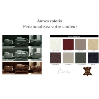 2eme paiement de la commande: Ensemble canapé 3 places et 2 places et fauteuil 1 place en cuir italien buffle luxy, gris foncé,