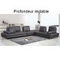 2eme paiement de la commande: Canapé d'angle en cuir buffle italien de luxe 7/8 places penthouse, noir, angle droit, 6x sans fra
