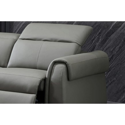 fauteuil 1 place avec 1 relax électrique en cuir italien buffle TOPRELAX, gris foncé