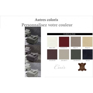 fauteuil 1 place avec 1 relax électrique en cuir italien buffle TOPRELAX, couleur personnalisée