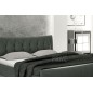 Lit en cuir italien de luxe CAMILLE, gris foncé, 180x200