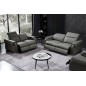 Ensemble avec 4 relax électriques, Canapé 3 places et 2 places en cuir italien buffle TOPRELAX, gris foncé Ensemble avec 4 relax électriques, Canapé 3 places et 2 places en cuir italien buffle TOPRELAX, gris foncé