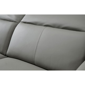 Ensemble avec 4 relax électriques, Canapé 3 places et 2 places en cuir italien buffle TOPRELAX, gris foncé