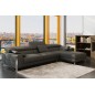 Canapé d'angle en cuir italien 5 places SUEDE, gris foncé, angle droit Canapé d'angle en cuir italien 5 places SUEDE, gris foncé, angle droit