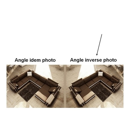 2eme paiement de la commande: Canapé d'angle TOSCANI en cuir haut de gamme italien Gris foncé N°628 Blanc N°781 Inverse de la ph