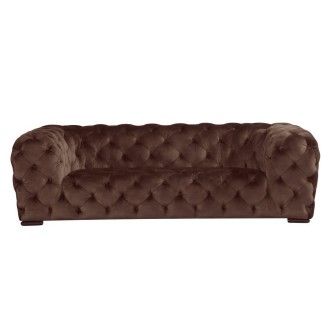 Canapé 4 places BELINA en tissu haut de gamme, coloris chocolat