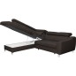 - Canapé d'angle convertible en cuir italien de luxe 5 places ASTRID, chocolat, angle gauche