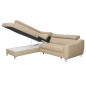 - Canapé d'angle convertible en cuir italien de luxe 5 places ASTRID, beige, angle gauche - Canapé d'angle convertible en cuir italien de luxe 5 places ASTRID, beige, angle gauche