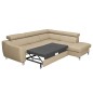 Canapé d'angle convertible en cuir italien de luxe 5 places ASTRID, beige, angle droit Canapé d'angle convertible en cuir italien de luxe 5 places ASTRID, beige, angle droit