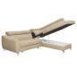 Canapé d'angle convertible en cuir italien de luxe 5 places ASTRID, beige, angle droit Canapé d'angle convertible en cuir italien de luxe 5 places ASTRID, beige, angle droit