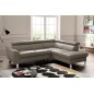 Canapé d'angle convertible en cuir italien de luxe 5 places ASTRID, taupe, angle droit Canapé d'angle convertible en cuir italien de luxe 5 places ASTRID, taupe, angle droit
