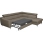 Canapé d'angle convertible en cuir italien de luxe 5 places ASTRID, taupe, angle droit Canapé d'angle convertible en cuir italien de luxe 5 places ASTRID, taupe, angle droit