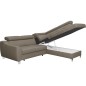 Canapé d'angle convertible en cuir italien de luxe 5 places ASTRID, taupe, angle droit Canapé d'angle convertible en cuir italien de luxe 5 places ASTRID, taupe, angle droit