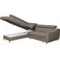Canapé d'angle convertible en cuir italien de luxe 5 places ASTRID, taupe, angle gauche Canapé d'angle convertible en cuir italien de luxe 5 places ASTRID, taupe, angle gauche