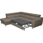 Canapé d'angle convertible en cuir italien de luxe 5 places ASTRID, taupe, angle gauche Canapé d'angle convertible en cuir italien de luxe 5 places ASTRID, taupe, angle gauche