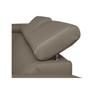 Canapé d'angle convertible en cuir italien de luxe 5 places ASTRID, taupe, angle gauche
