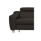 Canapé d'angle convertible en cuir italien de luxe 5 places ASTRID, chocolat, angle droit